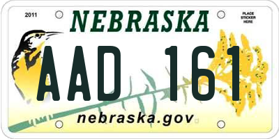 NE license plate AAD161