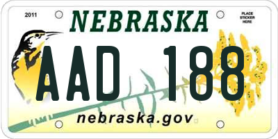 NE license plate AAD188