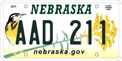 NE license plate AAD211