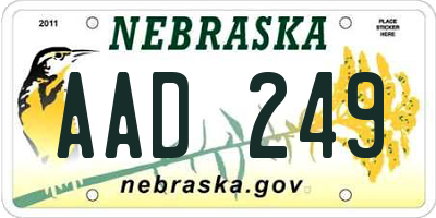 NE license plate AAD249