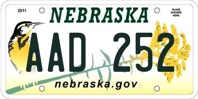 NE license plate AAD252