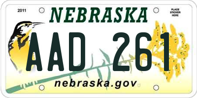 NE license plate AAD261