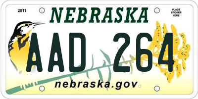 NE license plate AAD264