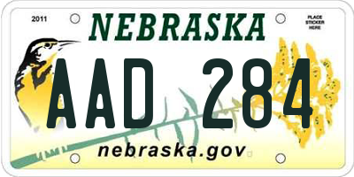 NE license plate AAD284