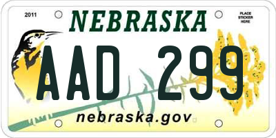 NE license plate AAD299