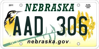 NE license plate AAD306