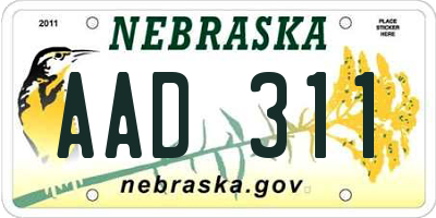 NE license plate AAD311