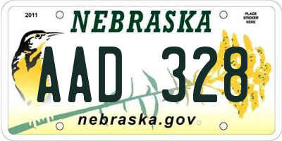 NE license plate AAD328