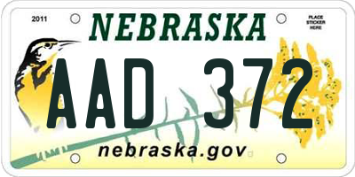NE license plate AAD372
