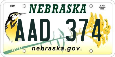 NE license plate AAD374