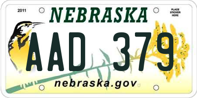 NE license plate AAD379