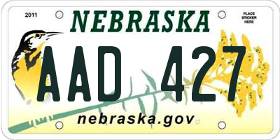 NE license plate AAD427
