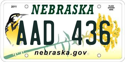NE license plate AAD436
