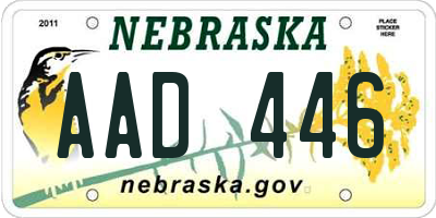 NE license plate AAD446