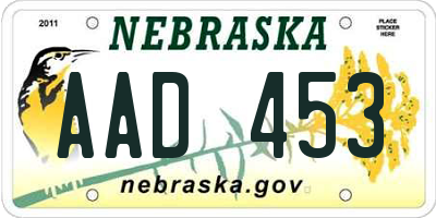 NE license plate AAD453