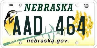 NE license plate AAD464