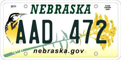 NE license plate AAD472