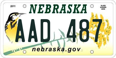 NE license plate AAD487