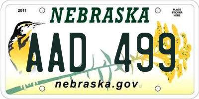 NE license plate AAD499