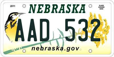 NE license plate AAD532