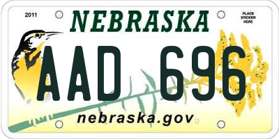 NE license plate AAD696