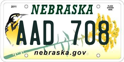 NE license plate AAD708