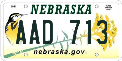 NE license plate AAD713