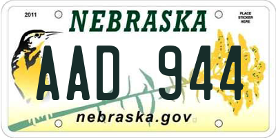 NE license plate AAD944