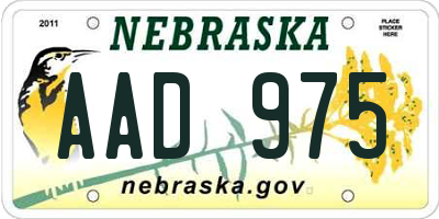 NE license plate AAD975