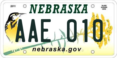 NE license plate AAE010