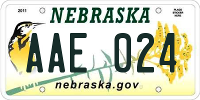 NE license plate AAE024