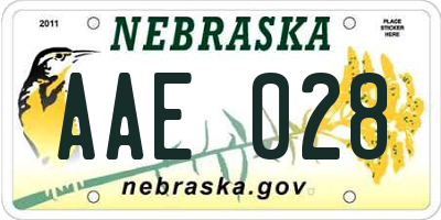 NE license plate AAE028