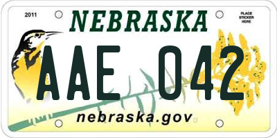 NE license plate AAE042