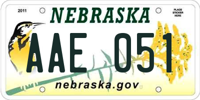 NE license plate AAE051