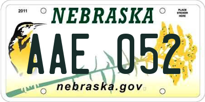 NE license plate AAE052