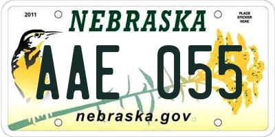 NE license plate AAE055