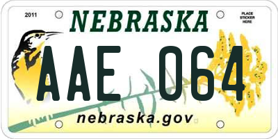 NE license plate AAE064