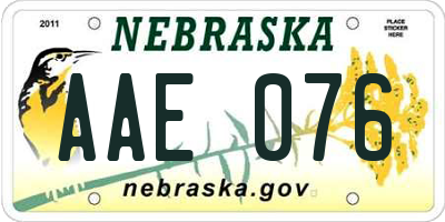 NE license plate AAE076