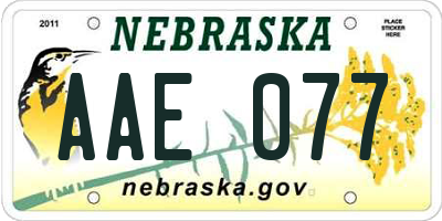 NE license plate AAE077