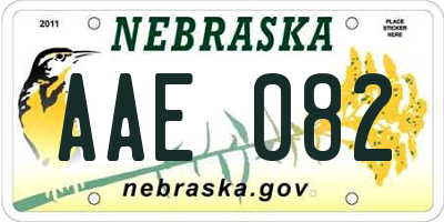 NE license plate AAE082