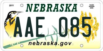 NE license plate AAE085