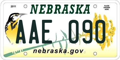 NE license plate AAE090