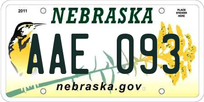 NE license plate AAE093