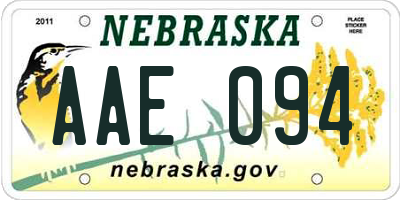 NE license plate AAE094