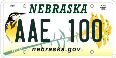 NE license plate AAE100