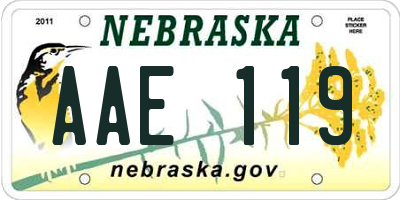 NE license plate AAE119