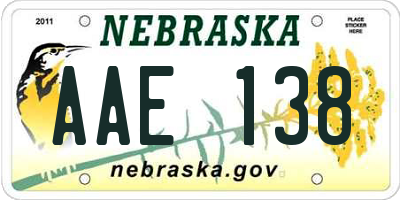 NE license plate AAE138