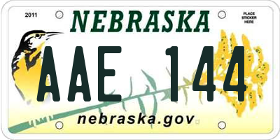 NE license plate AAE144