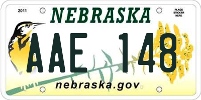 NE license plate AAE148