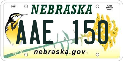 NE license plate AAE150